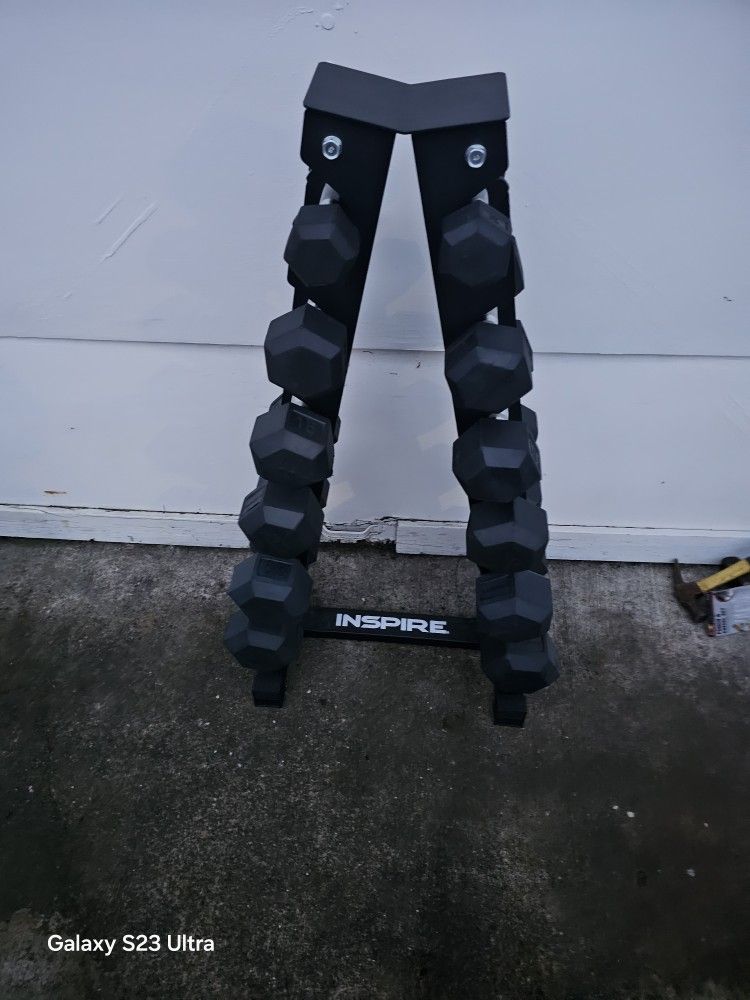 Dumbells Weights And Rack 