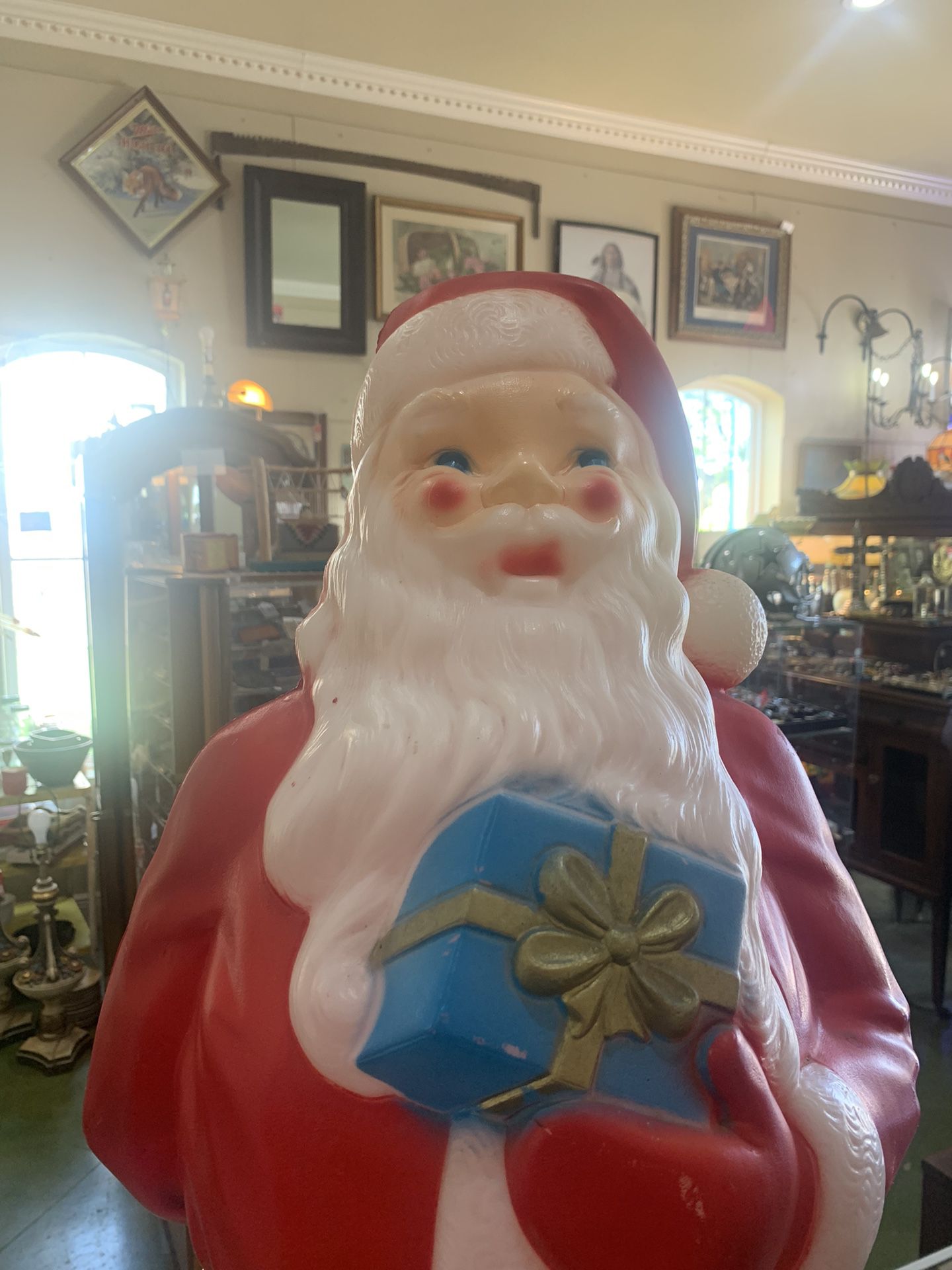 Vintage 1971 Empire 33 inch tall SANTA CLAUS Christmas blow mold. 165.00  Johanna at Antiques and More. Located at 316b Main Street Buda. Antiques vin