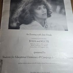 An Evening With Jane Fonda Introducing Julia And Klute April 1979 In U.C.Berkeley Poster