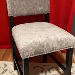 Linon Corey Dark Washed Velvet Counter Height Stool Gray