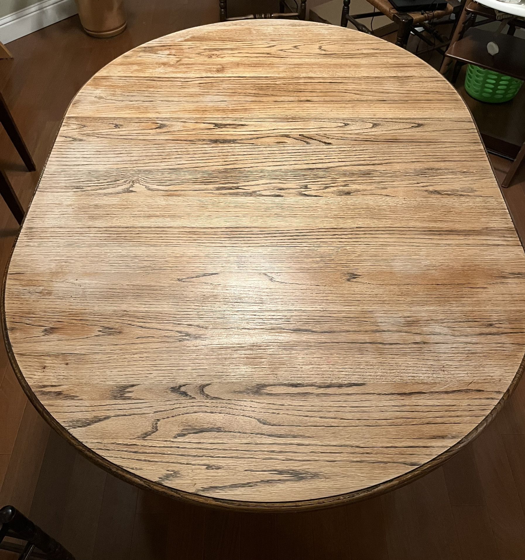 Solid Oak table With Metal Legs