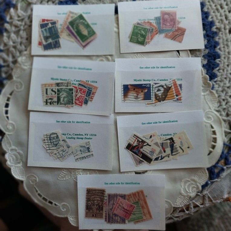 Vintage Postage Stamps, Lot Of 7 Packs, Please View Photos
