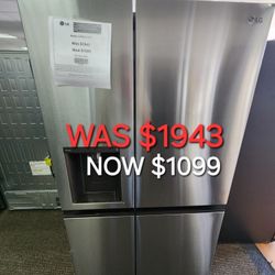 27 Cu. Ft. Side By Side Refrigerator W/ Door Cooling And ICE And Water Dispenser 