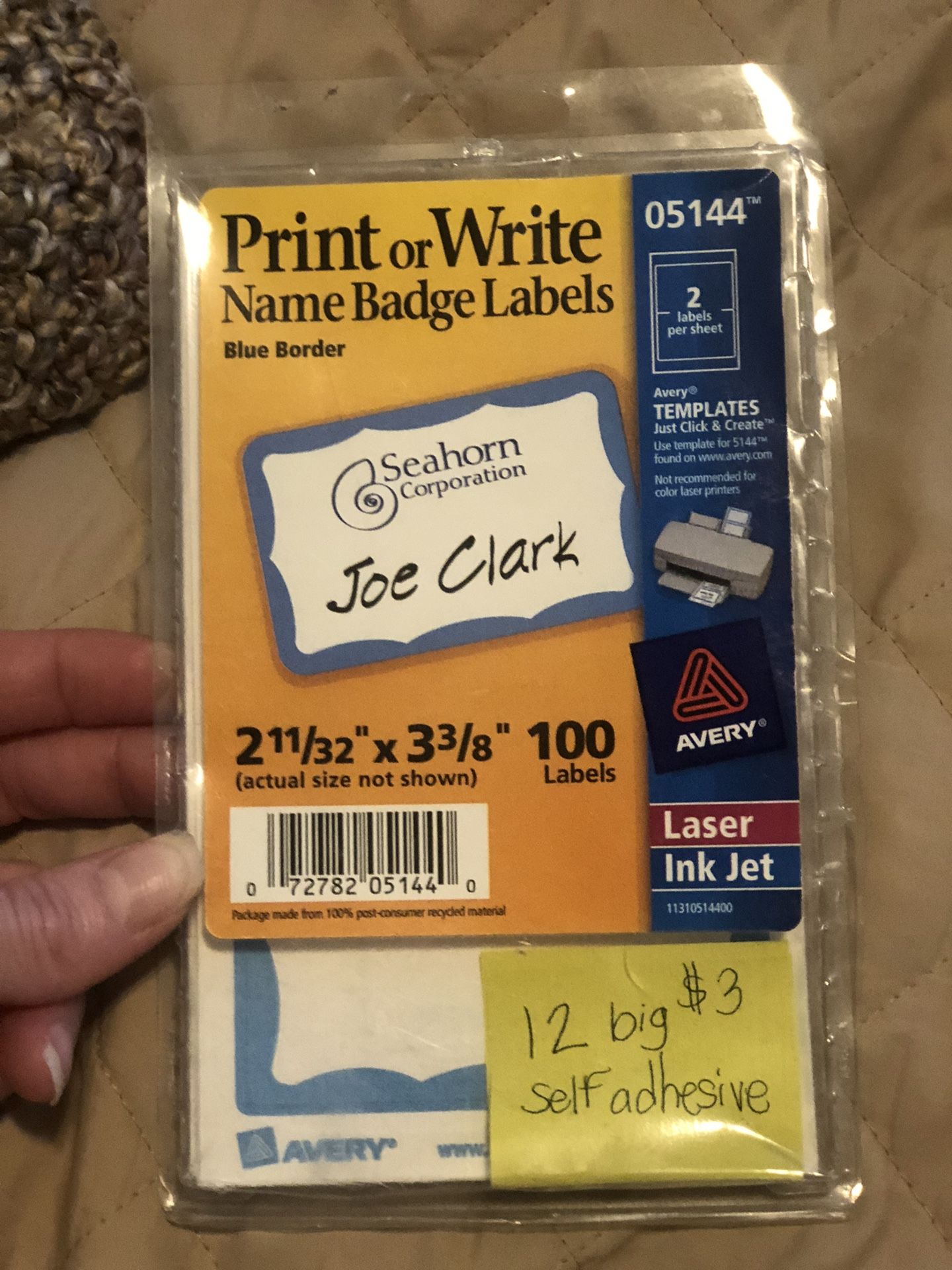 Name Badge Labels Printer Or Write On