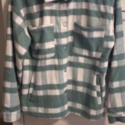 Green Plaid Fleece Shacket