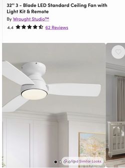 Wrought Studio 32'' 3 - Blade LED Standard Ceiling Fan with Light Kit & Remote