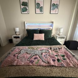 Queen Bed Frame With Mattress And Foam Topper Included