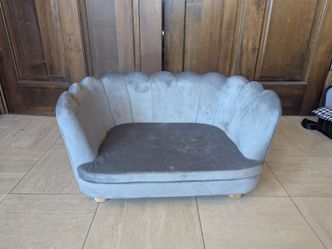 Gray velvet shell pet sofa