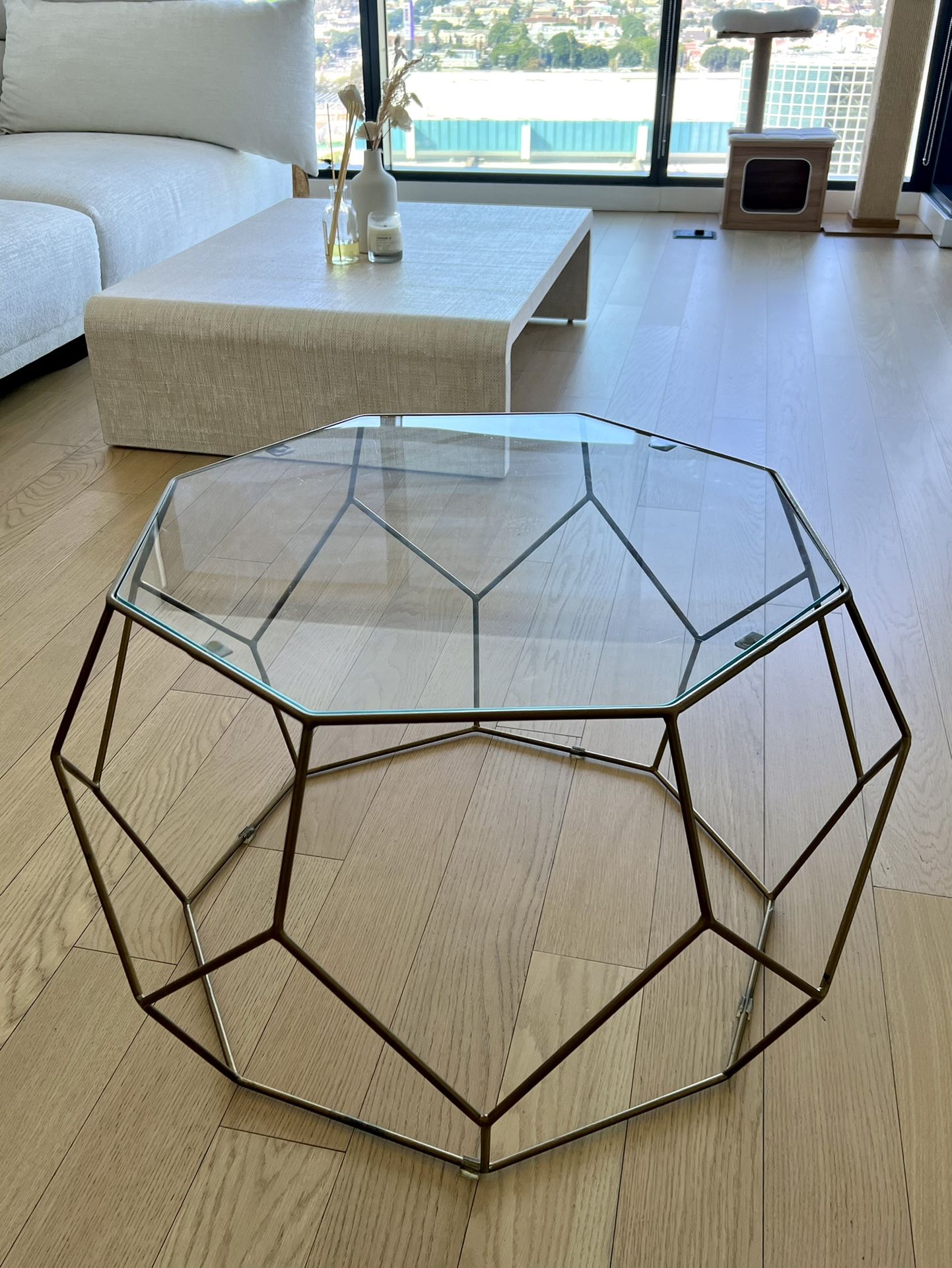 World Market Glass Hexagon Coffee Table