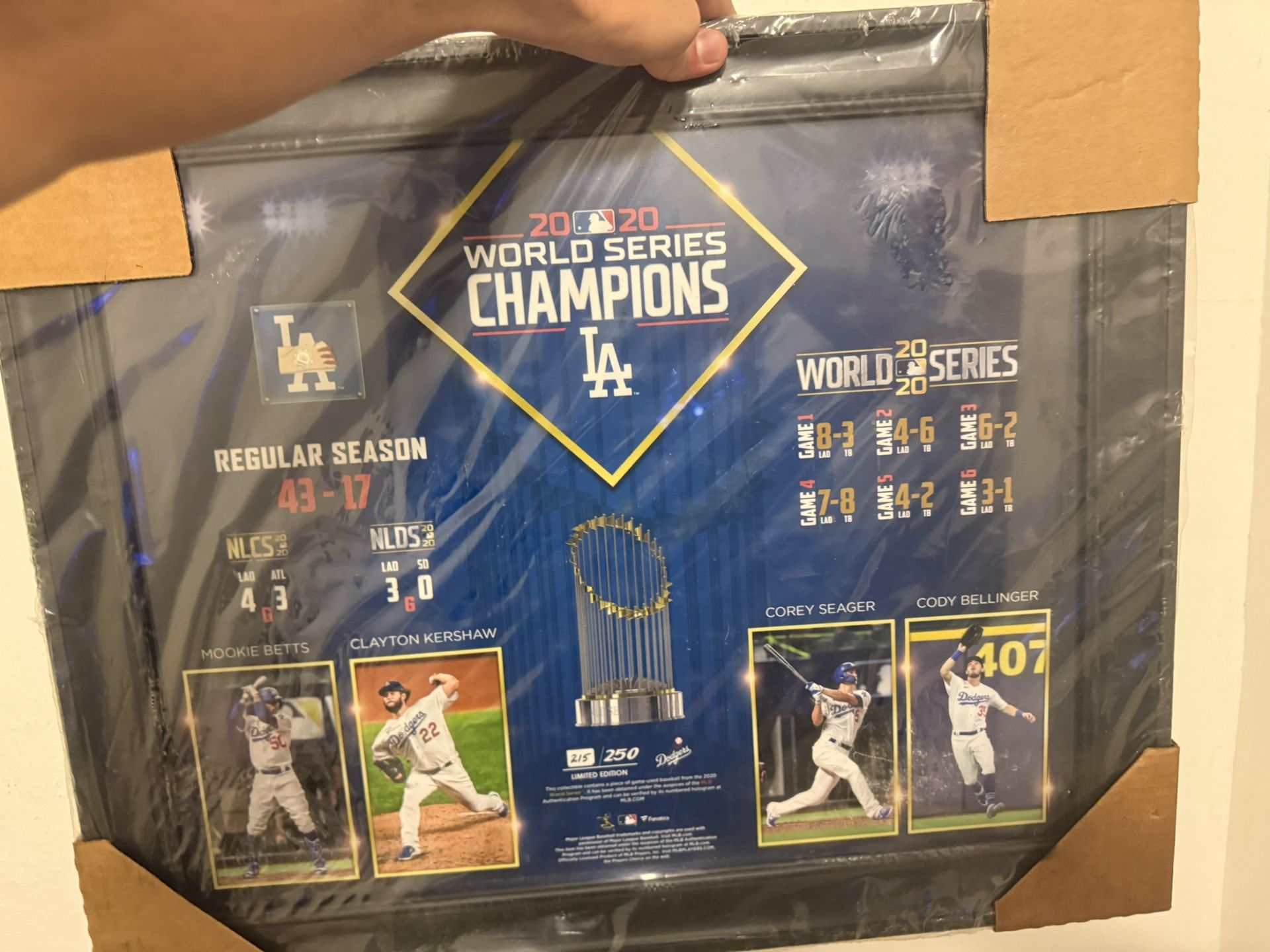 Los Angeles Dodgers 2020 World Series Authentic Plaque 