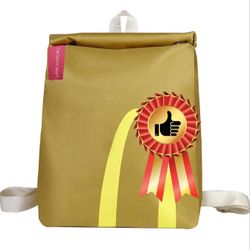 Retro Funny Paper Backpack Casual Canvas Shoulder Crossbody Bag Personalized Cute Large Capacity Foldable Travel Daypack