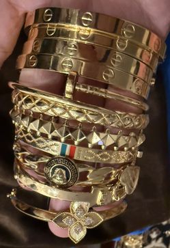 18k Real Gold Bangle Bracelet 