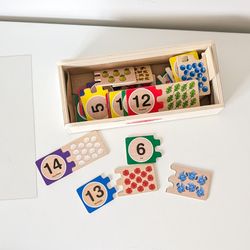 Melissa & Doug Self-Correcting Number Wooden Puzzles With Storage Box, 40 Pieces