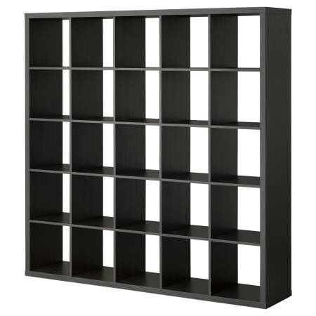 Ikea EXPEDIT 5x5 shelf unit in black-brown