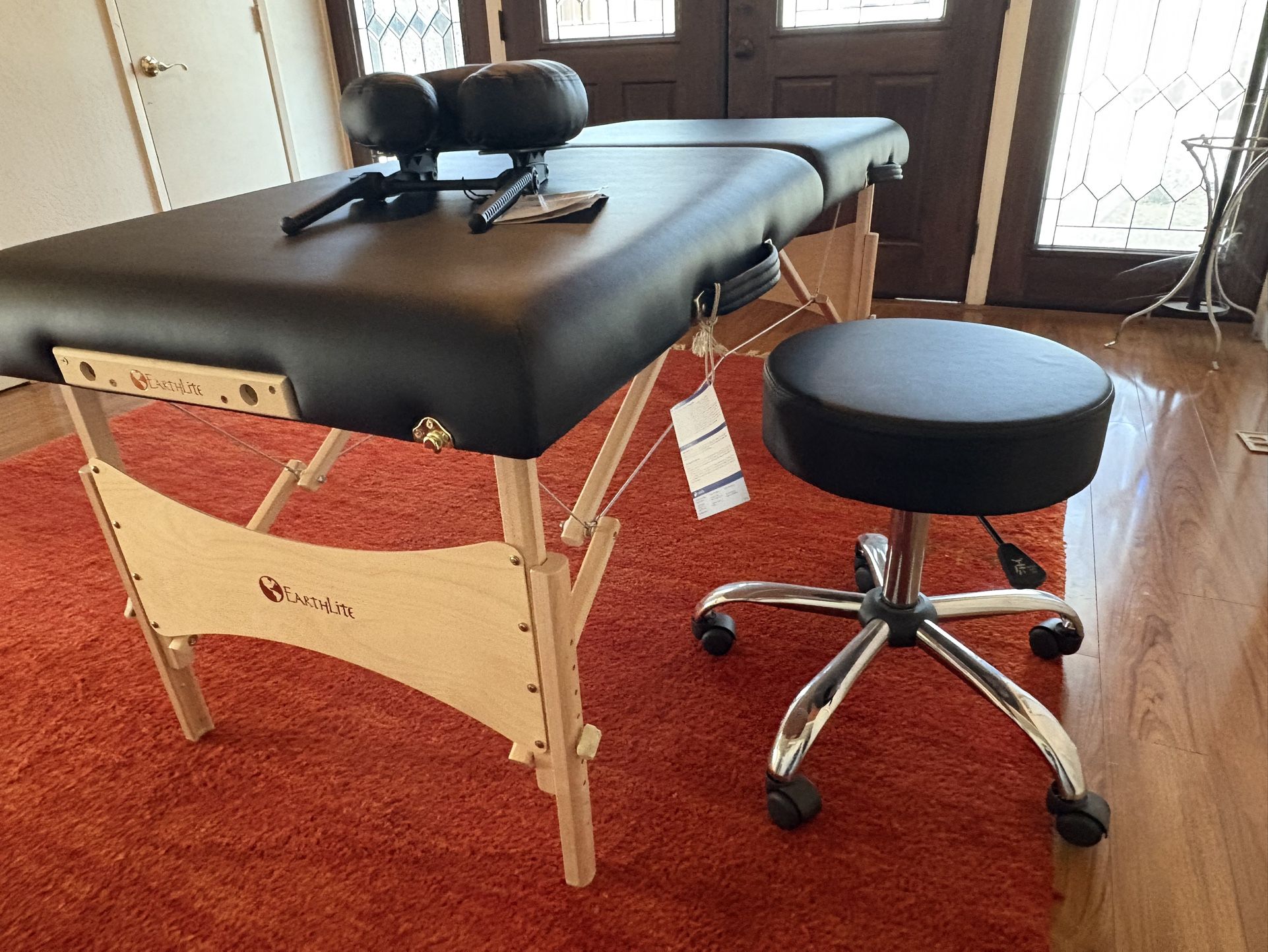 Therapist’s Choice: EarthLite Harmony DX Black Foldable/Portable Massage Table Black 35” X 73” Adjustable hight 23” X 33”