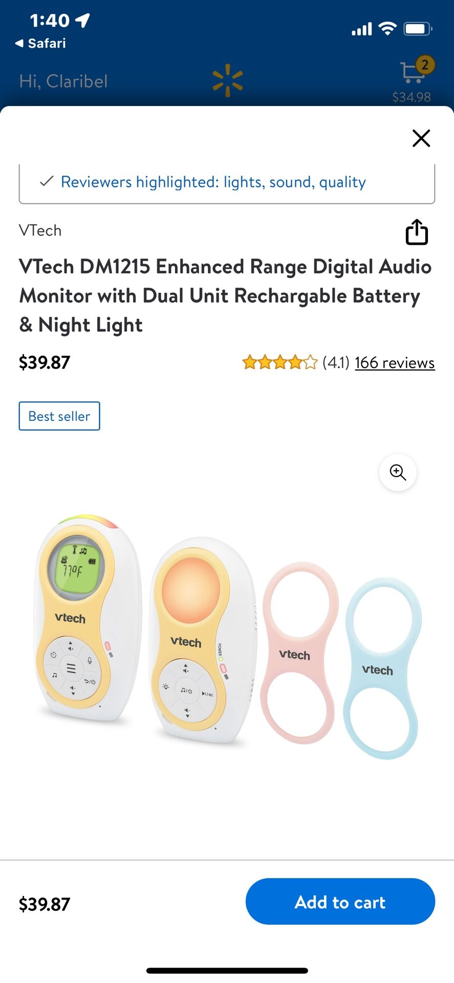 Vtech Enhanced Range, Digital Audio Monitor Unisex