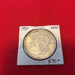 1921 UNC Morgan Silver Dollar 