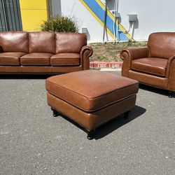 Leather Couches ! Top Grain Leather Sofa Chair And Ottoman! Leather Sofas 