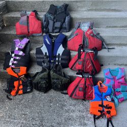 Adult And Children’s Life Vests.  