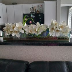 Flower Glass Plate Large Decoration Orquidea Floral  Arrangement