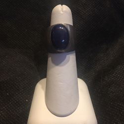 Blue Stone Sterling Silver Ring Size 5