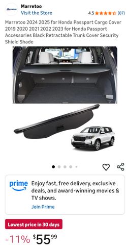 Honda Passport Cargo Cover 2019 -2025