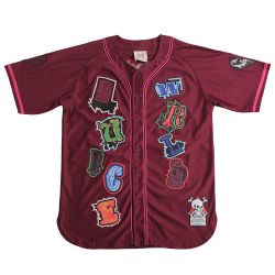 BRAND X JUICE WRLD FIGHTING DEMONS YOUTH BASEBALL JERSEY (PURPLE)