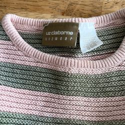 Lizwear Peach And Sage Green Long Sleeve Mid Waist Sweater 