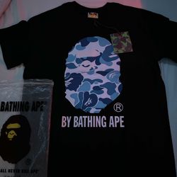 BAPE Camo Big Ape Head Tee Black/ Blue