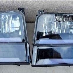 92-96 Ford F150 F250 F350 92-96 Bronco LED DRL Headlights Luces Micas Calaveras Faros Faroles Focos