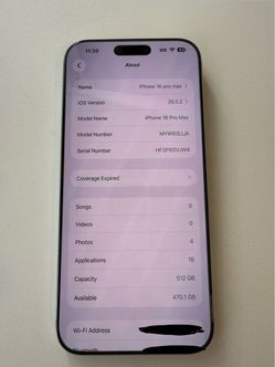 iPhone 16 pro max 512G unlocked white