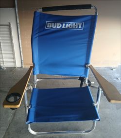 Bud Light Adjustable Back Chair with Cup Holder