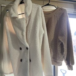 Sherpa White Coat And Brown Sweater XL