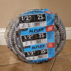 Alflex Educed Wall Aluminum Flexible Conduit. 1/2"  25ft NEW