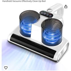 Bed Vacuum Cleaner, UV Mattress Vacuum with Roller Brush & High Heating, Upgrade Double Dust Cup, 500W Powerful Suction Handheld Vacuums Effectively C