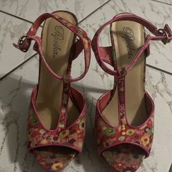 Pink Floral Heels 