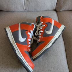 2006 Nike Dunk High College Orange/ Flint Grey Sz 9