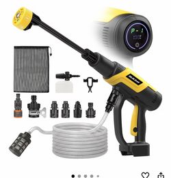 Cordless Portable Cleaning Tool Compatible with Dewalt 20v Battery Touch Display with 3 Adjustable Speeds – Lightweight with 6-in-1 Nozzle & 16.4FT Ho