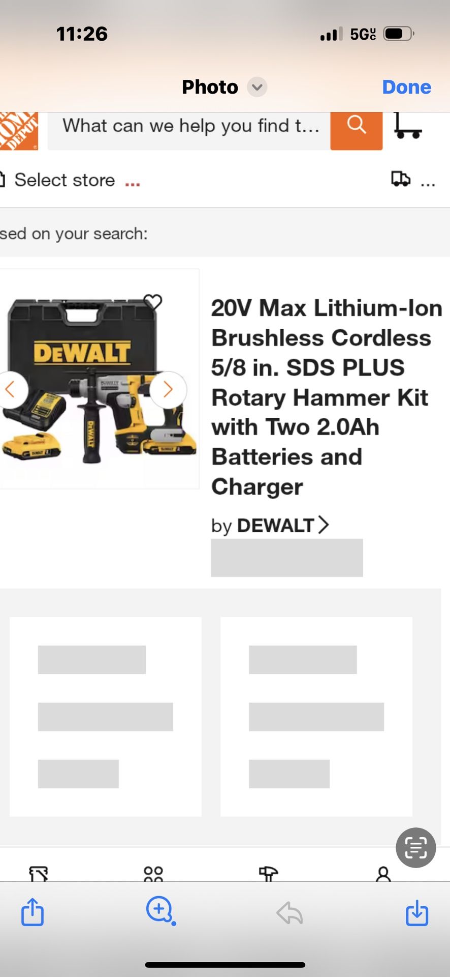 20v  Dewalt Rotary Hammer