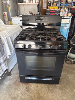 KENMORE  GAS STOVE  BLACK EVERYTHING WORKING ESTUFA DE GAS MUY BUENA