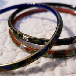 Set of Cloisonne bracelets