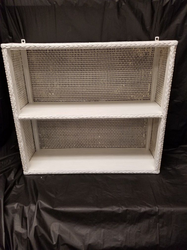 Vintage Wicker Like Wall Shelf