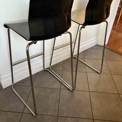 Set of 2 Modern Black Bar Stools