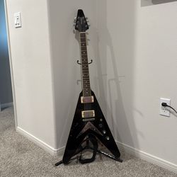 Flying V Electric Guitar With Stand