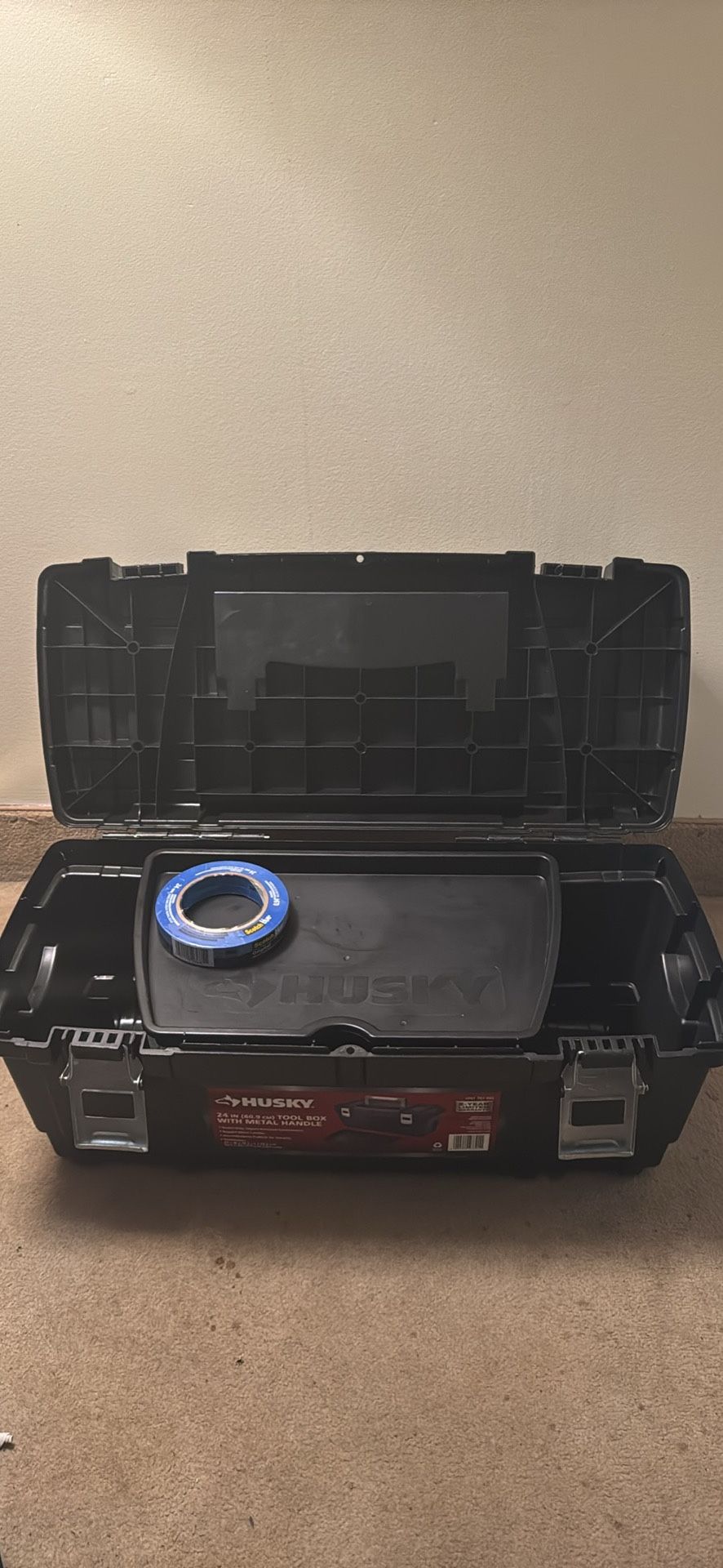 HUSKY 24 in. Hand Tool Box in Black