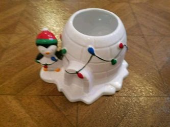 Penguin and igloo holiday container