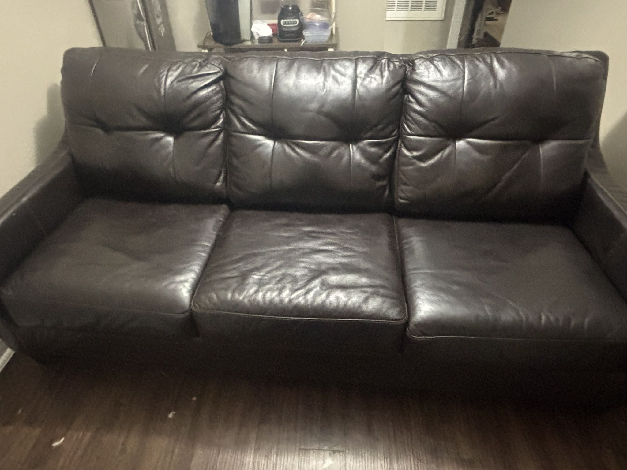 Real Leather Sofa And Chair
