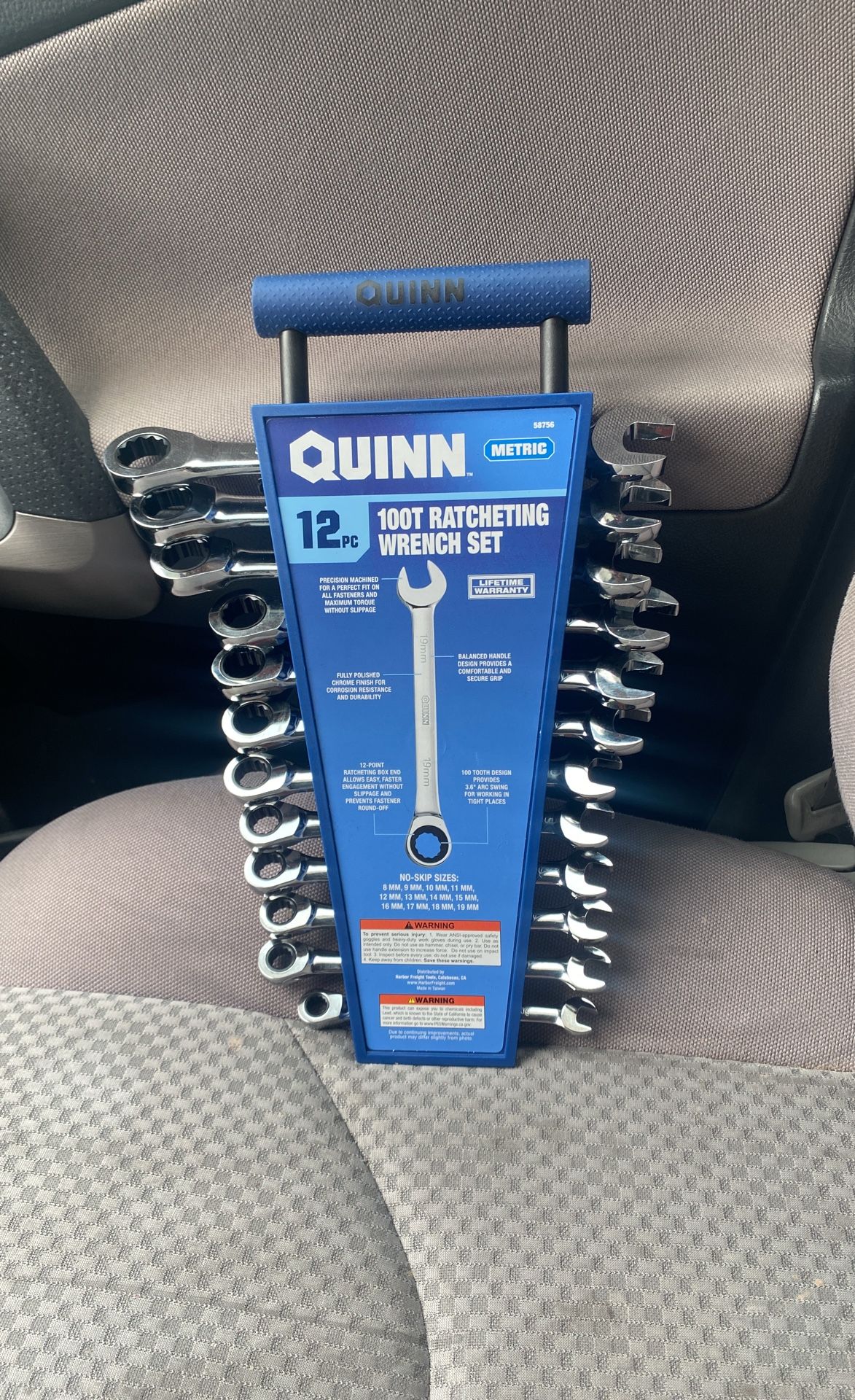 Quien Metric 12 Pc 100T Ratcheting Wrench Set Cat.58756