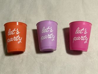 Let’s party plastic cups pink bachelorette girls trip hen her gift supplies