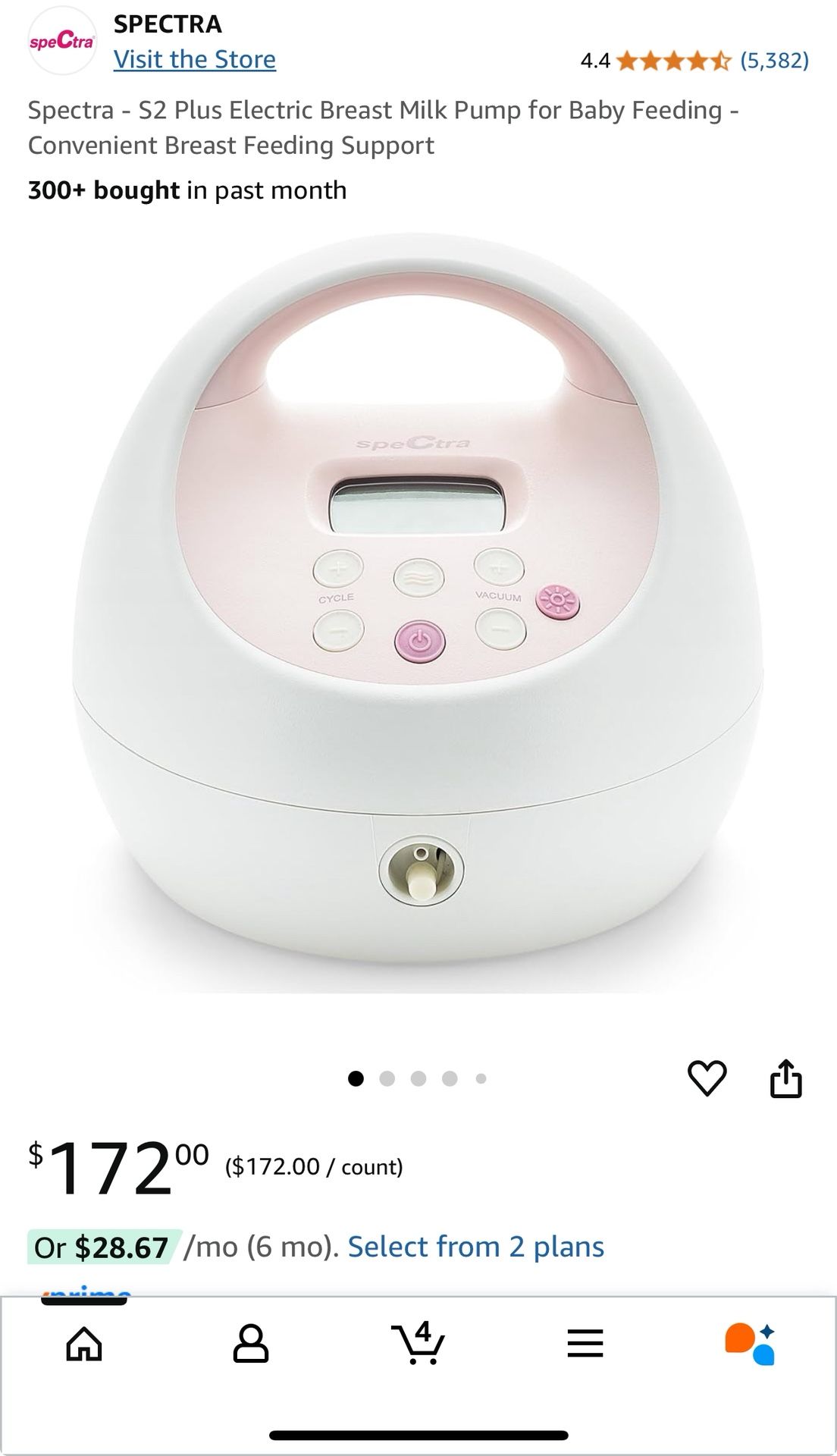 Spectra - S2 Plus Electric Breast Milk Pump for Baby Feeding -